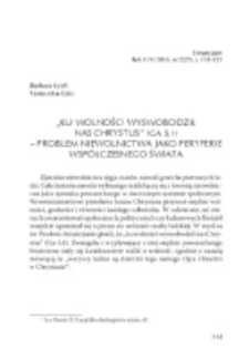 &bdquo;Ku wolności wyswobodził nas Chrystus&rdquo; (Ga 5,1) &ndash; problem niewolnictwa jako peryferie wsp&oacute;łczesnego świata.