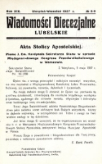Wiadomości Diecezjalne Lubelskie. R. 19, nr 8/9 (1937)
