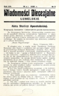 Wiadomości Diecezjalne Lubelskie. R. 20, nr 5 (1938)