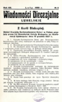 Wiadomości Diecezjalne Lubelskie. R. 20, nr 2 (1938)