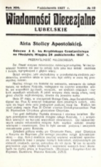 Wiadomości Diecezjalne Lubelskie. R. 19, nr 10 (1937)