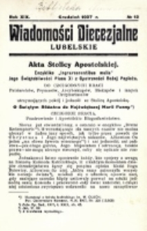 Wiadomości Diecezjalne Lubelskie. R. 19, nr 12 (1937)