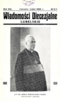 Wiadomości Diecezjalne Lubelskie. R. 21, nr 6/7 (1939)