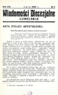 Wiadomości Diecezjalne Lubelskie. R. 21, nr 2 (1939)