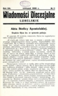 Wiadomości Diecezjalne Lubelskie. R. 20, nr 11 (1938)