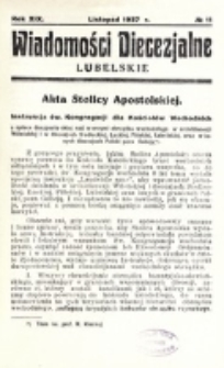 Wiadomości Diecezjalne Lubelskie. R. 19, nr 11 (1937)