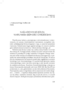 Naśladowanie Jezusa warunkiem jedności chrześcijan.