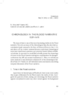 Chronology in the Flood Narrative (Gen 6-9).