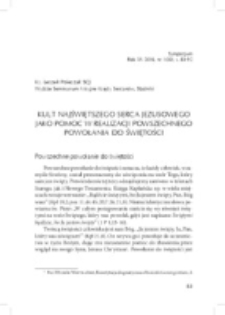 Kult Najświętszego Serca Jezusowego jako pomoc w realizacji powszechnego powołania do świętości.