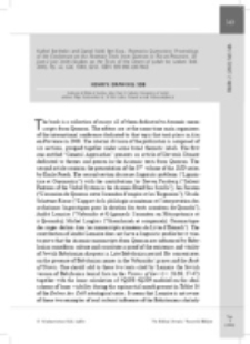 Recenzja : Kathel Berthelot and Daniel St&ouml;kl Ben Ezra, Aramaica Qumranica: Procee dings of the Conference on the Aramaic Texts from Qumran in Aix-en-Provence, 30 June-2 July 2008 (Studies on the Texts of the Desert of Judah 94; Leiden: Brill,2010). ISBN 978-900-418-7863.