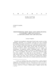 Niedookreślenie teorii przez dane doświadczenia: Stanowisko Larry&rsquo;ego Laudana a uhistorycznione metametodologie.