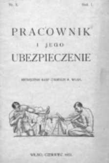 Pracownik i Jego Ubezpieczenie : wydawnictwo perjodyczne Kasy Chorych m. Wilna. R. 1, nr 3 (1923)