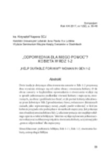 &bdquo;Odpowiednia dla niego pomoc&rdquo;? Kobieta w Rdz 1-2.