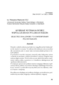 Wybrane wyzwania wobec wsp&oacute;łczesnych polskich rodzin.