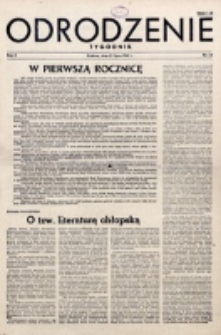 Odrodzenie : tygodnik. R. 2, nr 34 (22 lipca 1945)