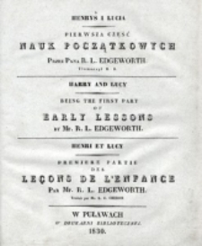 Skarbiec dla Dzieci. Snopek 1, Nauki początkowe (1830)