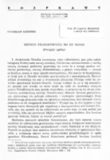 Metody filozofowania do XX wieku (przegląd ogólny) / Stanisław Kamiński.