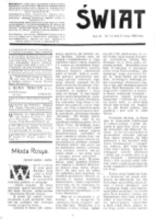 Świat : [pismo tygodniowe ilustrowane poświęcone życiu społecznemu, literaturze i sztuce. R. 4 (1909), nr 7 (13 lutego)