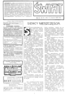 Świat : [pismo tygodniowe ilustrowane poświęcone życiu społecznemu, literaturze i sztuce. R. 4 (1909), nr 46 (13 listopada)