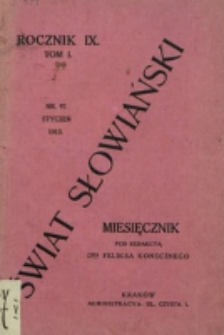 Świat Słowiański : miesięcznik pod redakcyą Dra Feliksa Konecznego