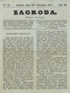 Zagroda : pismo dla ludu. R. 3, nr 22 (24 listopada 1873)