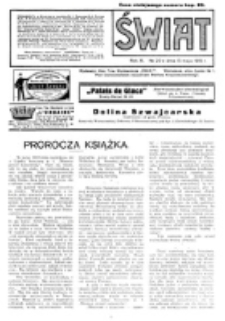 Świat : pismo tygodniowe ilustrowane poświęcone życiu społecznemu, literaturze i sztuce. R. 10 (1915), nr 20 (15 maja)
