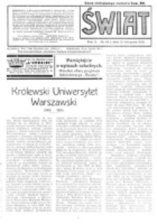 Świat : pismo tygodniowe ilustrowane poświęcone życiu społecznemu, literaturze i sztuce. R. 10 (1915), nr 46 (13 listopada)