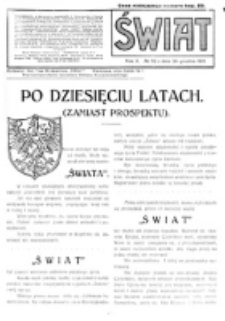 Świat : pismo tygodniowe ilustrowane poświęcone życiu społecznemu, literaturze i sztuce. R. 10 (1915), nr 52 (24 grudnia)