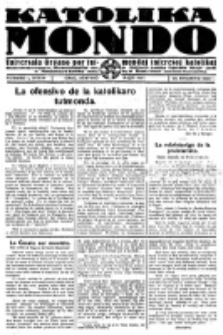 Katolika Mondo : sendependa oficiala organo por tutmondaj interesoj katolikaj : gazeto de Internacio Katolika. Jarkolekto 3, numero 1
