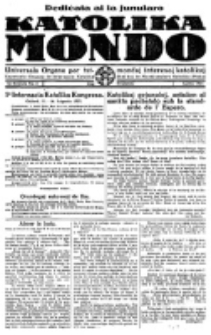 Katolika Mondo : sendependa oficiala organo por tutmondaj interesoj katolikaj : gazeto de Internacio Katolika. Jarkolekto 5, numero 4