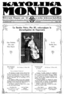Katolika Mondo : sendependa oficiala organo por tutmondaj interesoj katolikaj : gazeto de Internacio Katolika. Jarkolekto 5, numero 5