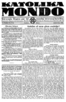 Katolika Mondo : sendependa oficiala organo por tutmondaj interesoj katolikaj : gazeto de Internacio Katolika. 1925, Jarkolekto 5, numero 7/9