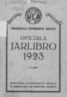 Oficiala Jarlibro. 1923