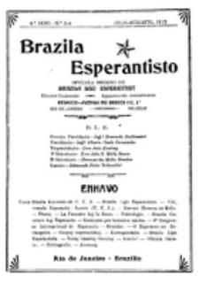Brazila Esperantisto : oficiala organo de "Brazila Ligo Esperantista". Jaro 4 , numero 3/4 (1912)