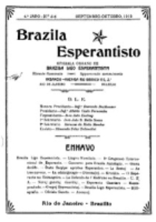 Brazila Esperantisto : oficiala organo de "Brazila Ligo Esperantista". Jaro 4, numero 5/6 (1912)