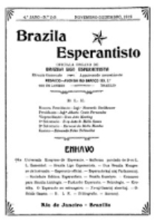 Brazila Esperantisto : oficiala organo de "Brazila Ligo Esperantista". Jaro 4, numero 7/8 (1912)
