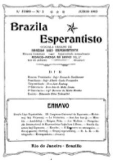 Brazila Esperantisto : oficiala organo de "Brazila Ligo Esperantista". Jaro 5, numero 2 (1913)