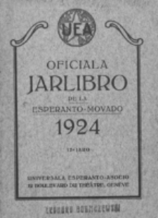Oficiala Jarlibro. 1924