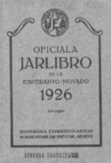 Oficiala Jarlibro. 1926