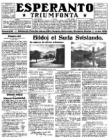 Esperanto Triumfonta : ǰurnalo internacia, universale, sendependa. 1922