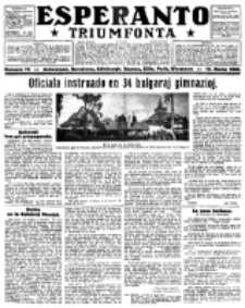 Esperanto Triumfonta : ǰurnalo internacia, universale, sendependa. 1922, no 77