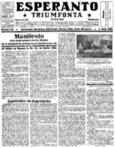 Esperanto Triumfonta : ǰurnalo internacia, universale, sendependa. 1922, no 83