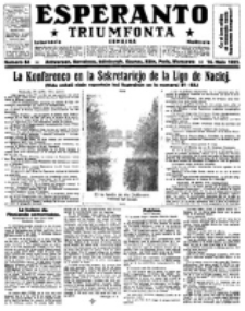 Esperanto Triumfonta : ǰurnalo internacia, universale, sendependa. 1922, no 84