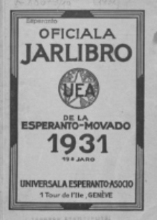 Oficiala Jarlibro. 1931