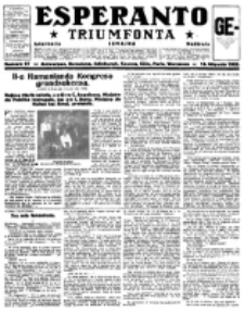 Esperanto Triumfonta : ǰurnalo internacia, universale, sendependa. 1922, no 97