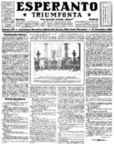 Esperanto Triumfonta : ǰurnalo internacia, universale, sendependa. 1922, no 110