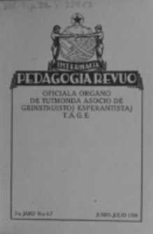 Internacia Pedagogia Revuo : oficiala organo de Tutmonda Asocio de Geinstruistoj Esperantistaj (TAGE). Jaro 7, n-o 6/7 (Junio-Julio 1928)