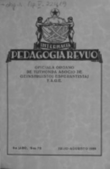 Internacia Pedagogia Revuo : oficiala organo de Tutmonda Asocio de Geinstruistoj Esperantistaj (TAGE). Jaro 8, n-o 7/8 (Julio-Aŭgusto 1929)