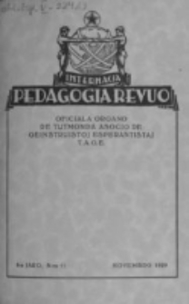 Internacia Pedagogia Revuo : oficiala organo de Tutmonda Asocio de Geinstruistoj Esperantistaj (TAGE). Jaro 8, n-o 11 (Novembro 1929)