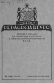 Internacia Pedagogia Revuo : oficiala organo de Tutmonda Asocio de Geinstruistoj Esperantistaj (TAGE). Jaro 8, n-o 2/3 (Februaro-Marto 1929).